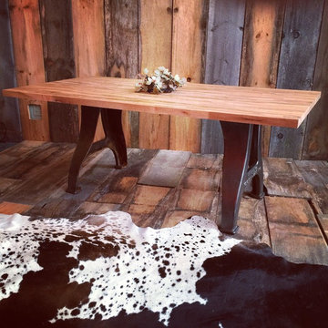 Industrial Dinning Table Cast Iron Legs