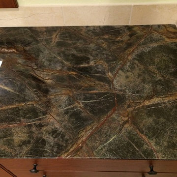 Exotic Marble Countertop Adds Dramatic Interest