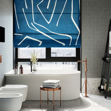 Blue Line Roman Shades, Roman blinds, window treatments