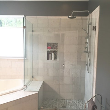 Gray and White Marble Master Bath