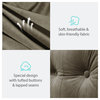 Button Tufted Body Positioning Pillow Headboard Alternative Velvet Light Tan, 54x20x3 Inches