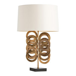 Arteriors Home - Arteriors Home Shelby Brass Disc Sculptural Table Lamp - Table Lamps