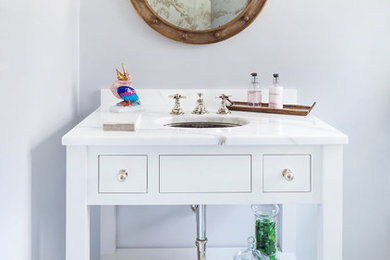 Powder room - transitional powder room idea in Portland Maine