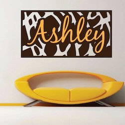 Animal Print Frame / Name - Wall Decals