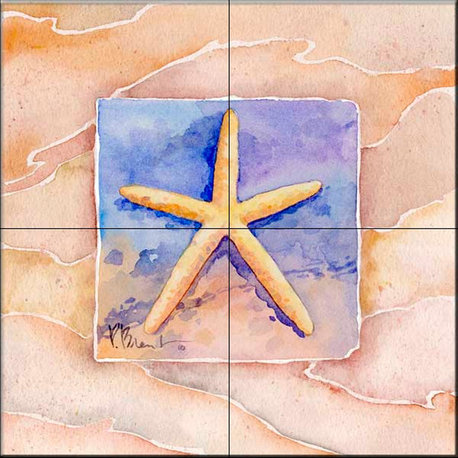 Tile Mural, Summer Starfish by Paul Brent