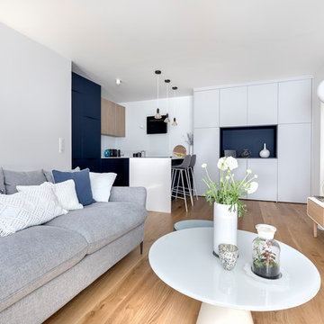 Personnalisation en douceur pour ce studio neuf de 50 m2.