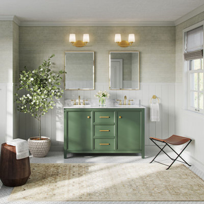 Woodruff Bathroom Vanity, Double Sink, 54", Vogue Green, Freestanding