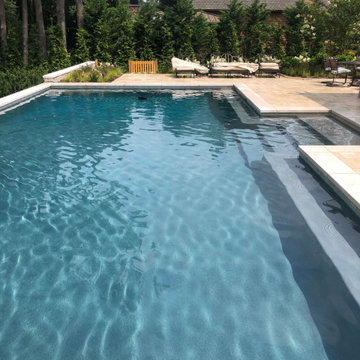 Galena, MD - Lunar Quartz Finish Pool With Extended Bench & Tanning Ledge