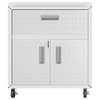 Manhattan Comfort 3-Piece Mobile Steel Garage Cabinet & Worktable, White