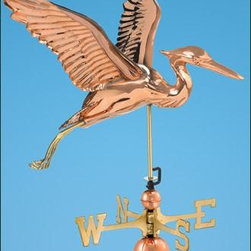 Blue Heron in Flight Weathervane - Weather Vanes