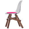 Icon Chair, Red, Fuchsia Seat Pad, Walnut-Stained