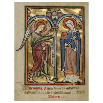 "The Annunciation" Print 12th Century English Illuminator, 32"x42"