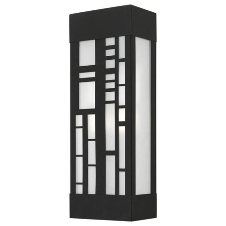 Livex Malmo 2 Light 17" Tall Outdoor Wall Sconce, Textured Black