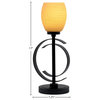 1-Light Table Lamp, Matte Black Finish, 5" Cayenne Linen Glass