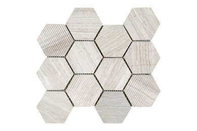 Hexagon Haisa Marble Mosaic Tile Light