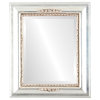 Boston Framed Rectangle Mirror in Silver Leaf with Brown Antique, 25"x35"
