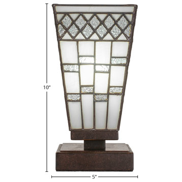 Luna 1-Light Table Lamp, Dark Granite/Square Pewter Art