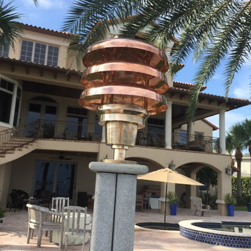 West Coast FL- Nautical Dock lighting with copper and bronze lights.