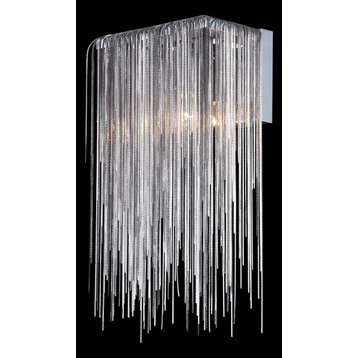 Fountain Ave. Collection Chrome Jewlery Chain Wall Sconce