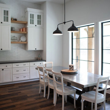 Painted Brick and Board and Batten Modern Farmhouse