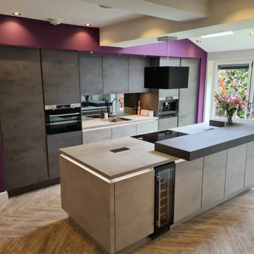 Mid and Slate Grey Concrete Kitchen Diner