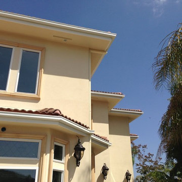 Box Gutters on Custom Home with Tile Roof, Walnut California