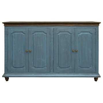Margot Rustic Solid Wood Console/Cabinet, Blue