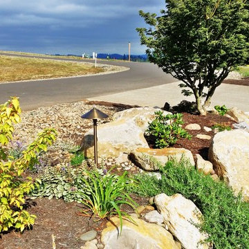 HOUZZ SUCCESS-STORY!  Master Planning landscape using on-site stone pays off.