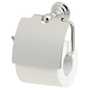 Kingston Toilet Paper Holder With Lid, Polished Brass