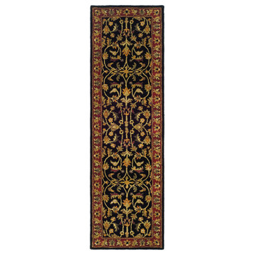 Safavieh Heritage Collection HG953 Rug, Black/Red, 2'3" X 16'