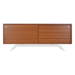 Eastvold Furniture - Elko Credenza, Bamboo, White Base - Buffets And Sideboards