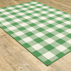 Madelina Gingham Check Indoor/Outdoor Area Rug, Green, 5'3"x7'6"