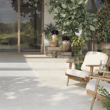 Austin White Antique Chiseled Edge Porcelain Tile - 900x600mm