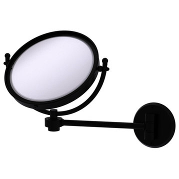 8" Wall-Mount Makeup Mirror 5X Magnification, Matte Black