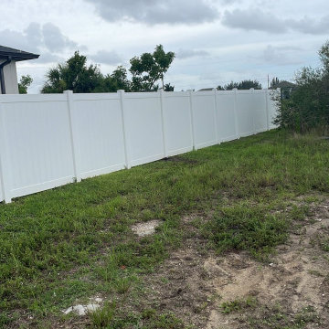 White vinyl fence