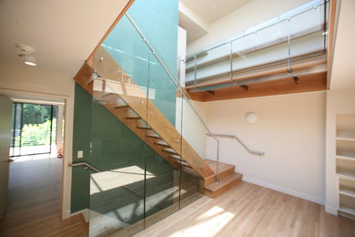 Inspiration for a contemporary staircase remodel in San Francisco