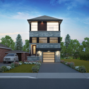 Infill Custom Home - Evening View