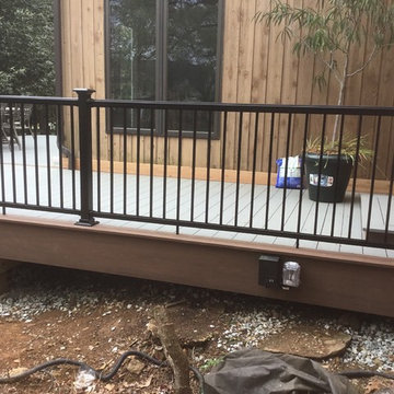 Timbertech Deck with Lights and Stamped Concrete