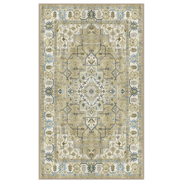Washable Raya Antique Spices Area Rug, Rectangle 6'x9'