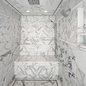Calacatta Gold Marble Bathroom Shower