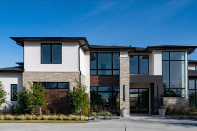 Contemporary exterior home idea in Dallas