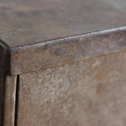 Blake Reused Vintage Industrial 1960s Stripped & Distressed Steel Cabinet - Decorative Chests & Cabinets