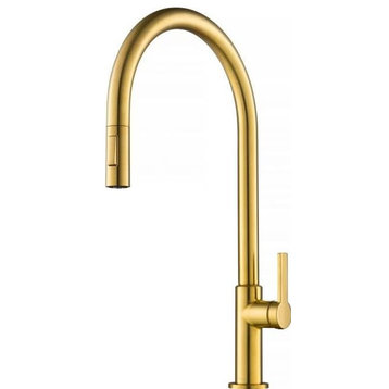Kraus KPF-2821 Oletto 1.8 GPM High Arc Single Handle Pull Down - Brushed Brass