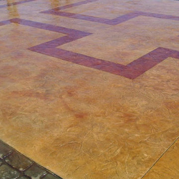Stamped and Stained Decorative Concrete Driveway