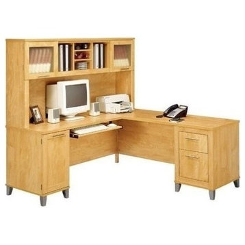 Bush Furniture Somerset L-Shaped Desk Home Office Set in Maple Cross