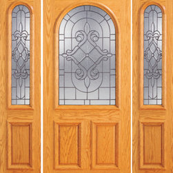 Prehung Mahogany Radius Li External Two Side lights Door - Front Doors