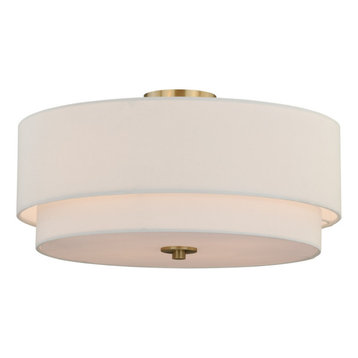 linen drum semi flush mount