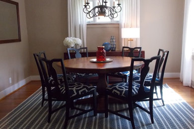 Blue and Red Dining room
