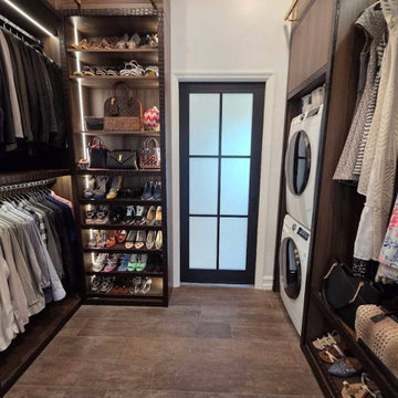 Double glass pocket doors in black satin