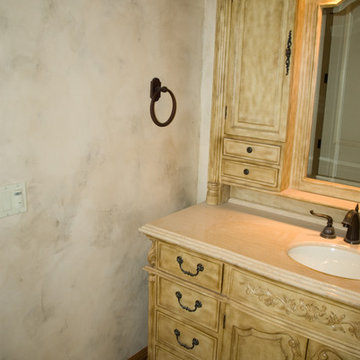 Cream Venetian Plaster Powder Room